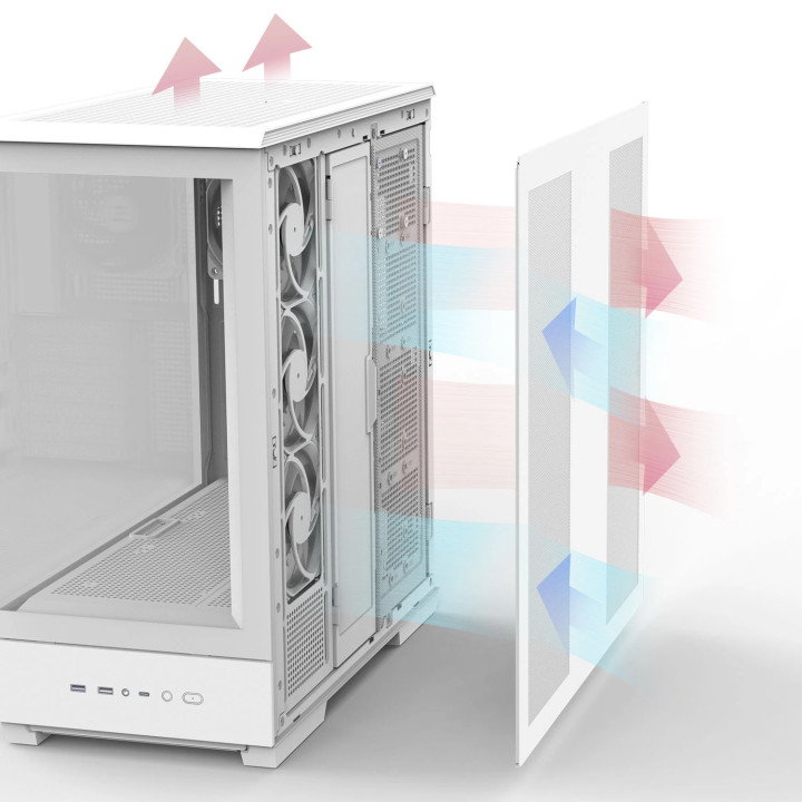 Кутия за компютър Zalman P50 DS White, ATX, Digital Display, Addressable RGB - ZM-P50-DS-WH