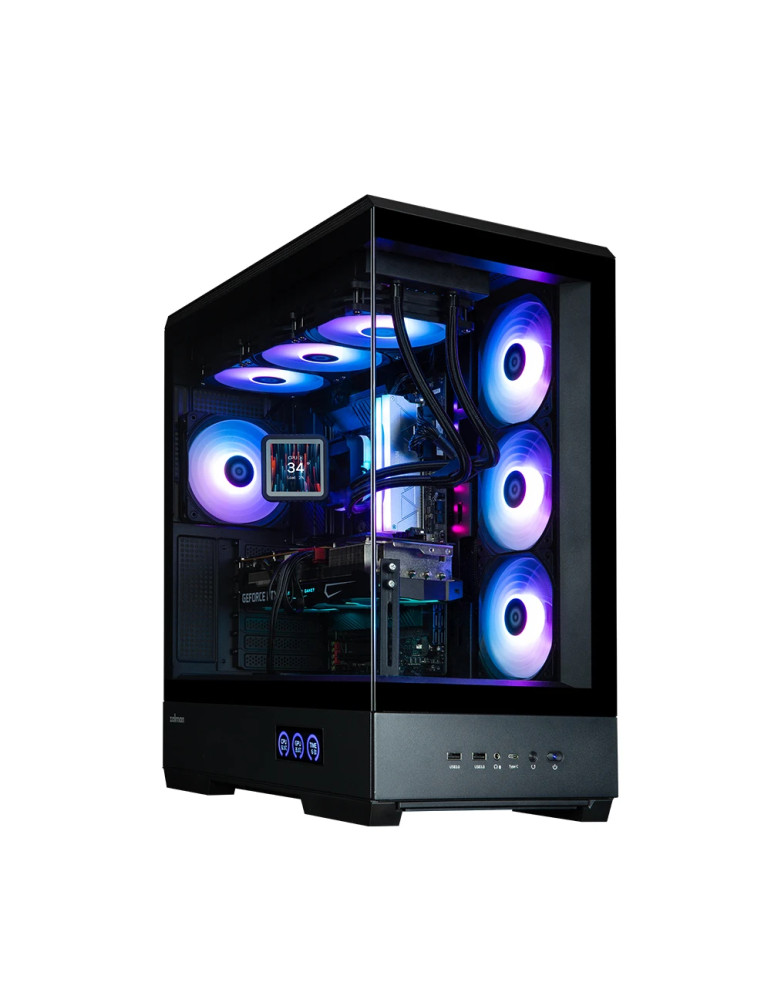Кутия за компютър Zalman P50 DS Black, ATX, Digital Display, Addressable RGB - ZM-P50-DS-BK