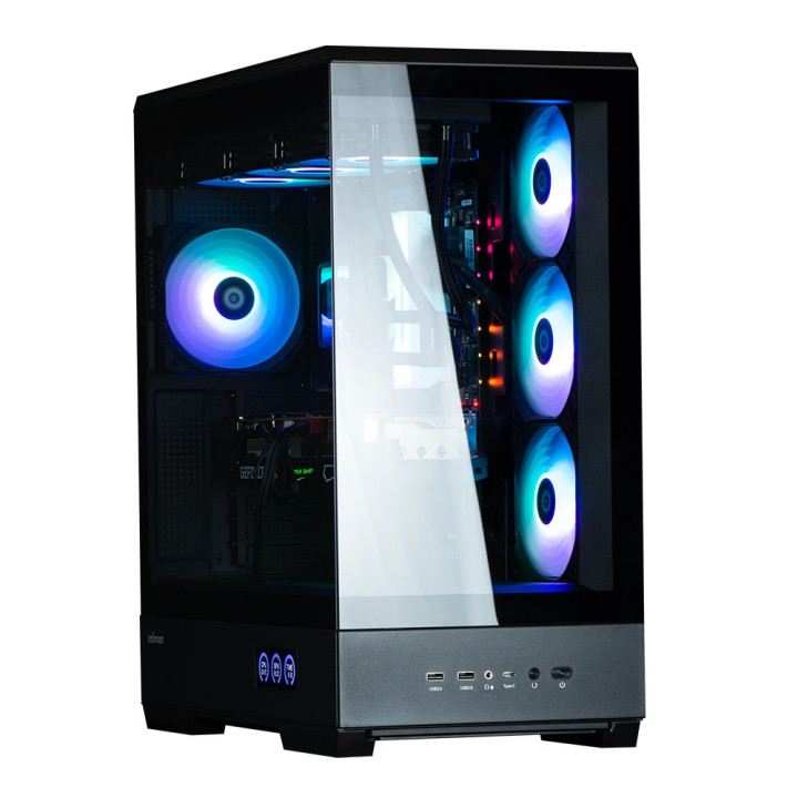 Кутия за компютър Zalman P50 DS Black, ATX, Digital Display, Addressable RGB - ZM-P50-DS-BK