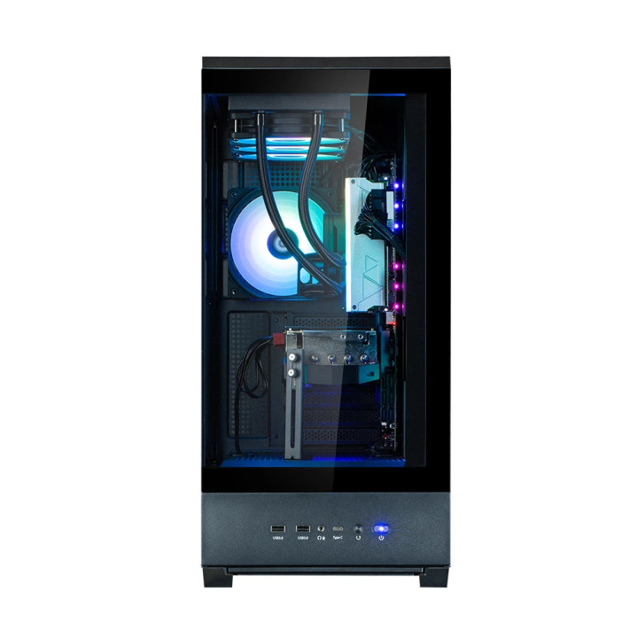 Кутия за компютър Zalman P50 DS Black, ATX, Digital Display, Addressable RGB - ZM-P50-DS-BK