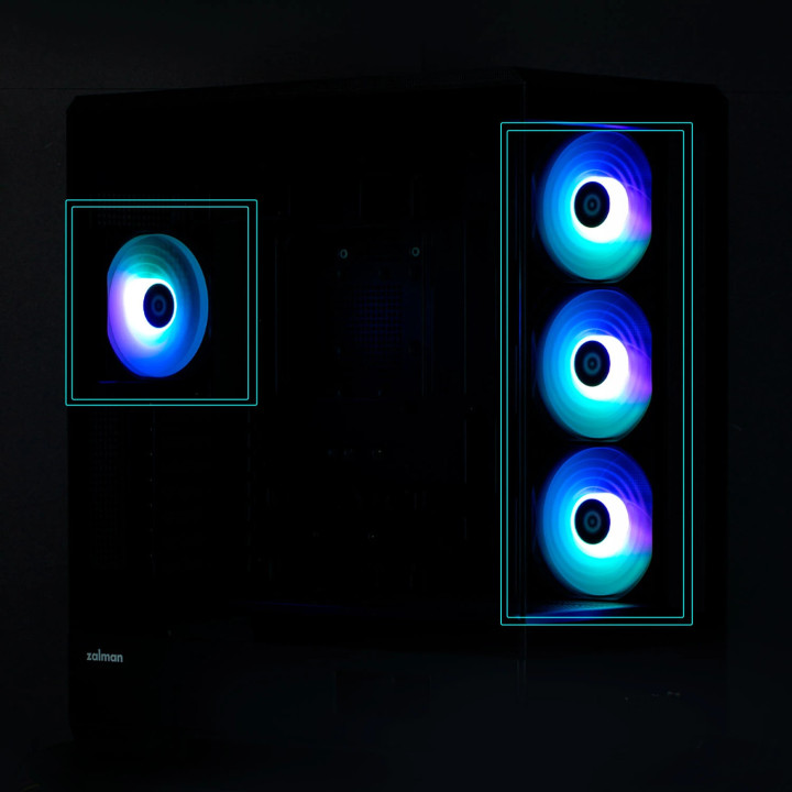 Кутия за компютър Zalman P50 DS Black, ATX, Digital Display, Addressable RGB - ZM-P50-DS-BK