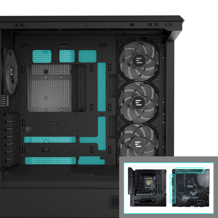 Кутия за компютър Zalman P50 DS Black, ATX, Digital Display, Addressable RGB - ZM-P50-DS-BK