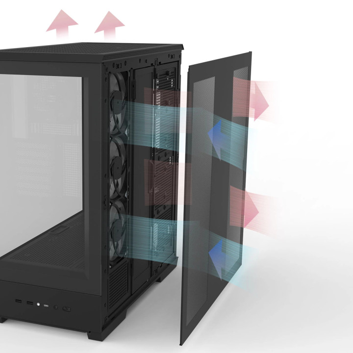 Кутия за компютър Zalman P50 DS Black, ATX, Digital Display, Addressable RGB - ZM-P50-DS-BK