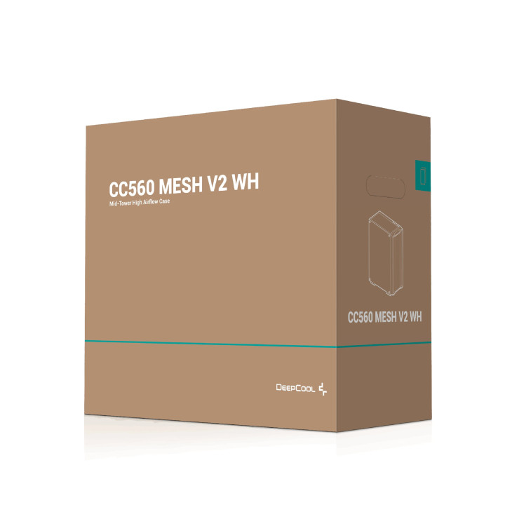 Кутия за компютър DeepCool CC560 MESH White v2, ATX - R-CC560-WHAMA4-G-2