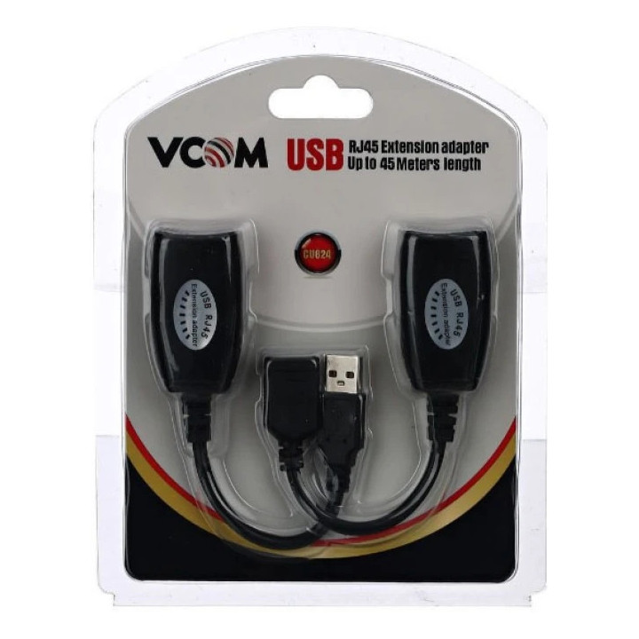 Удължител USB Vcom Extension over LAN - USB AM / AF - CU824