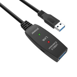 Кабел VCom удължение USB 3.0 AM / AF Active Extension Cable 5M Black - CU827A-5.0m