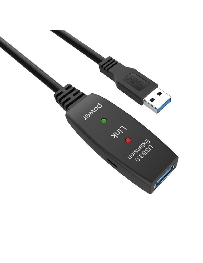 Кабел VCom удължение USB 3.0 AM / AF Active Extension Cable 5M Black - CU827A-5.0m