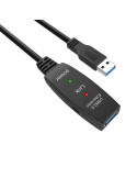 Кабел VCom удължение USB 3.0 AM / AF Active Extension Cable 5M Black - CU827A-5.0m