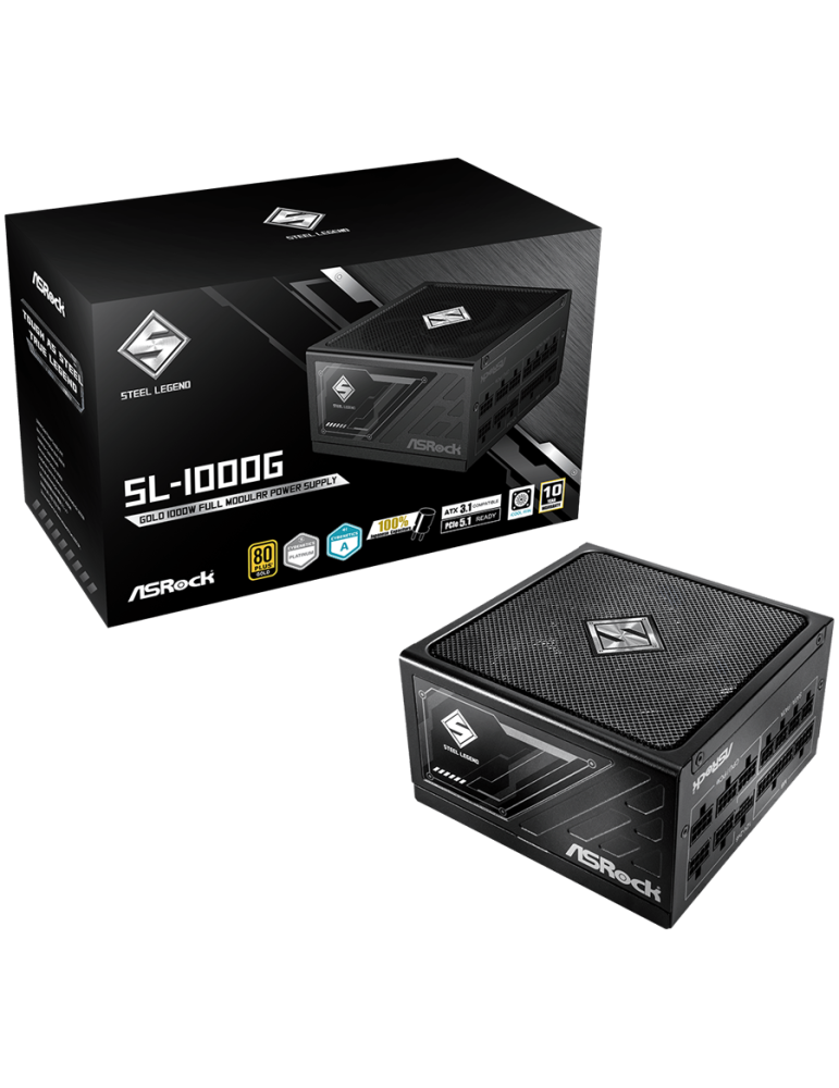 Модулно захранване Asrock SL-1000G, 1000W, 80 Plus GOLD, ATX 3.1
