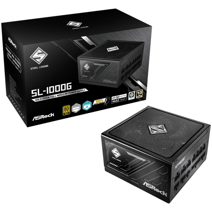 Модулно захранване Asrock SL-1000G, 1000W, 80 Plus GOLD, ATX 3.1