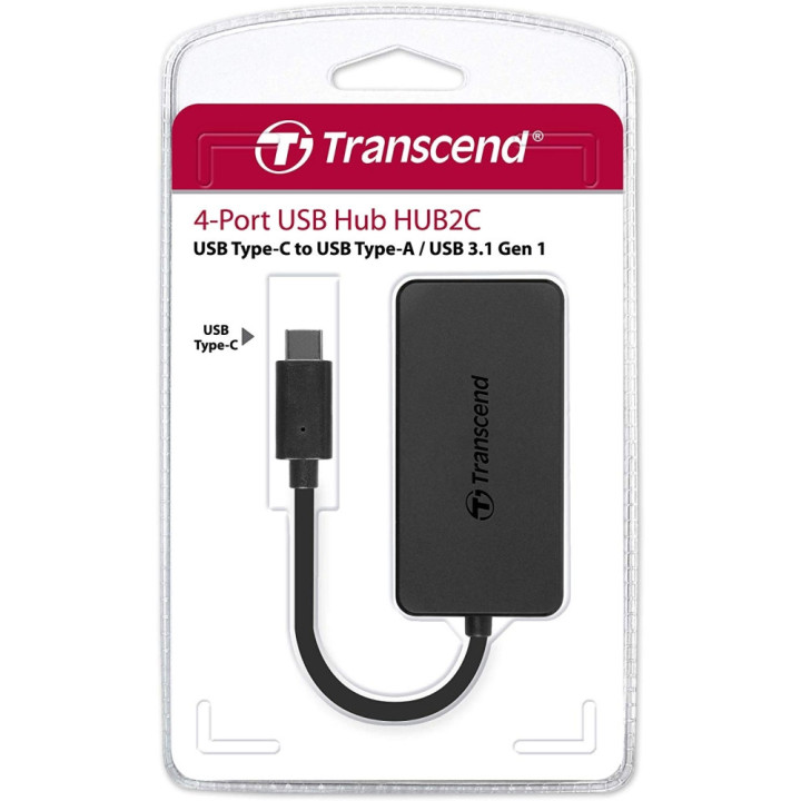 Хъб Transcend 4-Port HUB, USB 3.1 Gen 1, Type C - TS-HUB2C