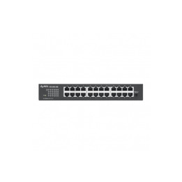 Комутатор ZyXEL GS1100-24E 24-port Gigabit Unmanaged switch v3, Fanless, 802.3az (Green), desktop/19" rackmount - GS1100-24E-EU0103F
