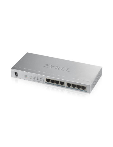 Комутатор ZyXEL GS1008-HP, 8 Port Gigabit PoE  unmanaged desktop Switch, 8 x PoE, 60 Watt - GS1008HP-EU0101F