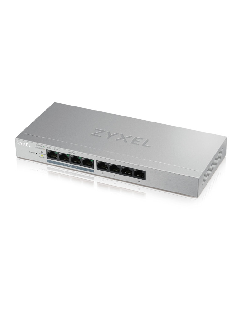 Комутатор ZyXEL GS1200-8HPv2, 8 Port Gigabit PoE  webmanaged Switch, 4x PoE, 60 Watt - GS1200-8HPV2-EU0101F