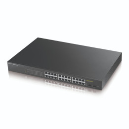 Комутатор ZyXEL GS1900-24HP v2, 24-port GbE L2 PoE Smart Switch, rackmount, 170 Watt - GS190024HPV2-EU0101F