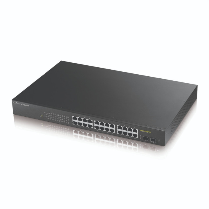 Комутатор ZyXEL GS1900-24HP v2, 24-port GbE L2 PoE Smart Switch, rackmount, 170 Watt - GS190024HPV2-EU0101F