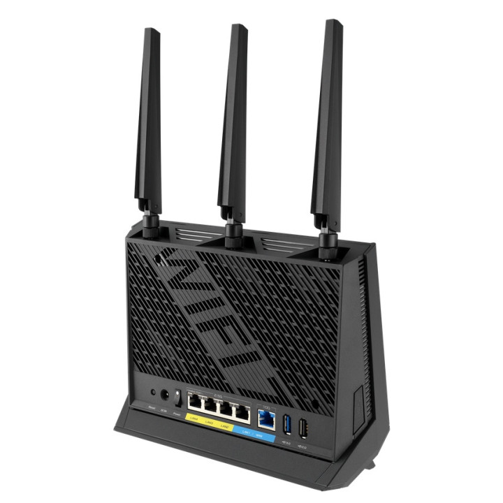 Рутер Asus Gaming Wireless Router, RT-BE86U, BE6800, Dual-Band, Quad-Core 2.6GHz CPU, 256MB/1GB Flash/RAM, AiMesh, Black - 90IG08W0-MO9A0V