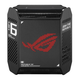 Меш система Asus Gaming Mesh WiFi system, ROG Rapture GT6 1PK, AX10000, Tri-Band, up to 275m2, Tri-Core 1.7GHz CPU, 256MB/512MB Flash/RAM, 2.5G port, AiProtection Pro, AiMesh, Black - 90IG07F0-MU9A10