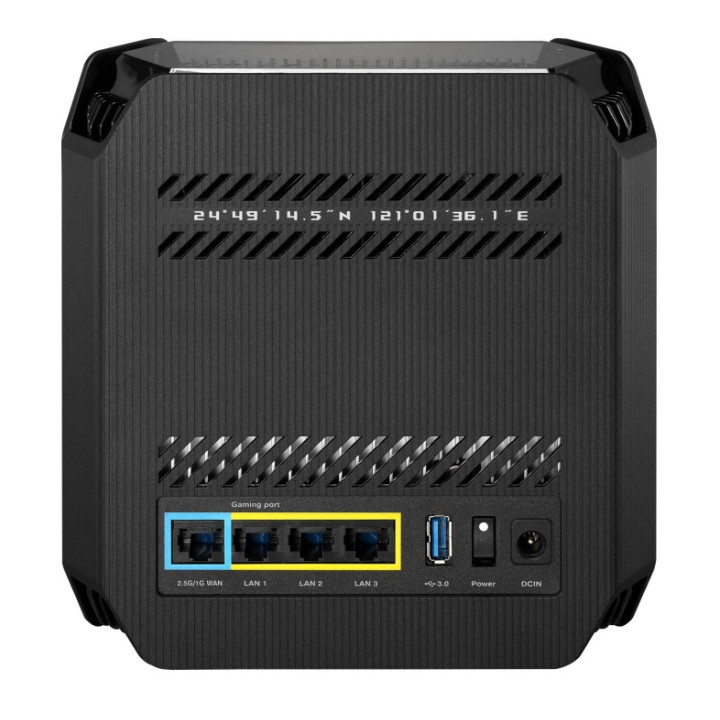 Меш система Asus Gaming Mesh WiFi system, ROG Rapture GT6 1PK, AX10000, Tri-Band, up to 275m2, Tri-Core 1.7GHz CPU, 256MB/512MB Flash/RAM, 2.5G port, AiProtection Pro, AiMesh, Black - 90IG07F0-MU9A10
