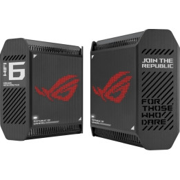 Меш система Asus Gaming Mesh WiFi system, ROG Rapture GT6 2PK, AX10000, Tri-Band, up to 540m2, Tri-Core 1.7GHz CPU, 256MB/512MB Flash/RAM, 2.5G port, AiProtection Pro, AiMesh, Black - 90IG07F0-MU9A20