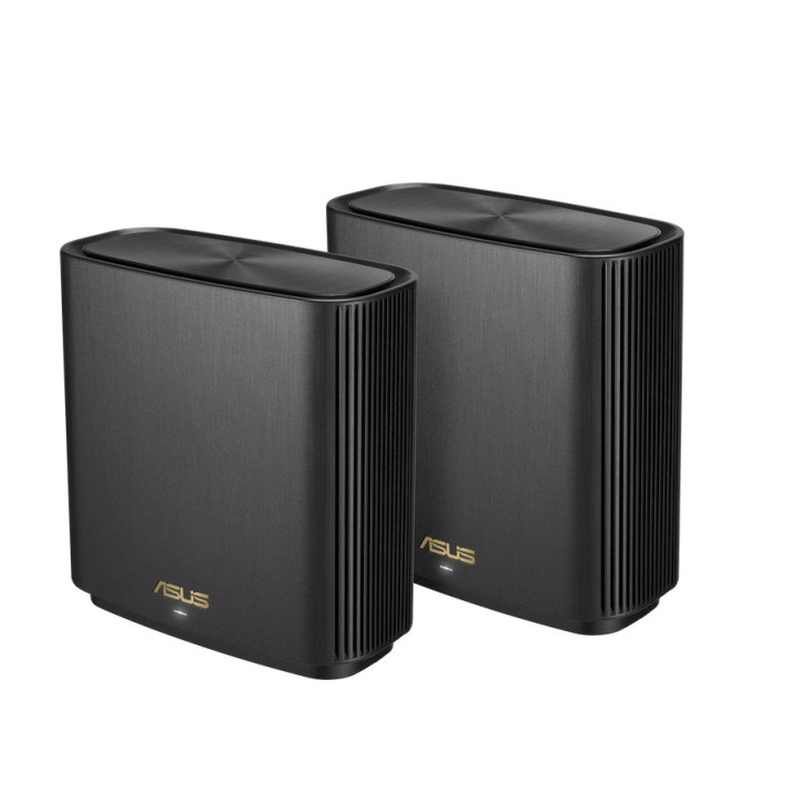Меш система Asus Mesh WiFi system, ZenWiFi XT8 V2 2PK, AX6600, Tri-Band, coverage up to 510m2, Quad-Core 1.5GHz CPU, 256MB/512MB Flash/RAM, 2.5G port, AiProtection Pro, AiMesh, Black - 90IG0590-MO3A20