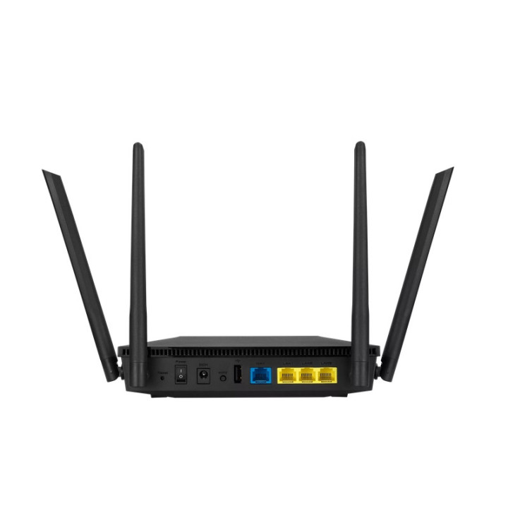 Рутер Asus Wireless Router, RT-AX1800U, AX1800, Dual-Band, Dual-Core 880MHz CPU, 128MB/256MB, Gigabit, AiProtection Classic, AiMesh, Black - 90IG06P0-MO3520