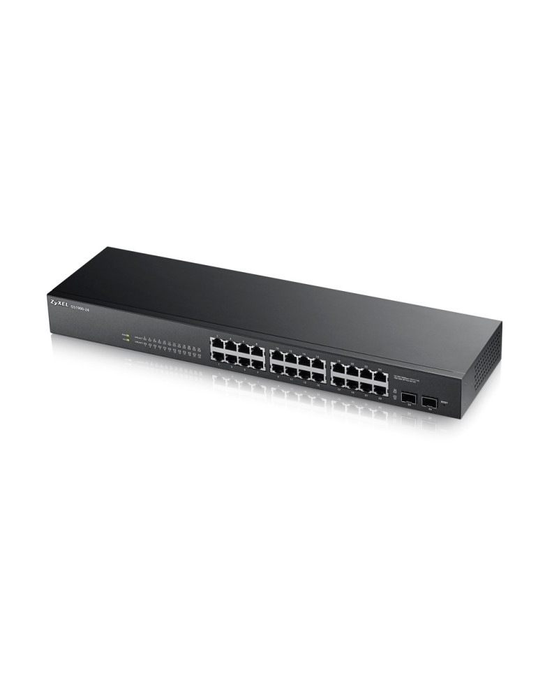 Комутатор ZyXEL GS1900-24 v2, 24-port GbE L2 Smart Switch, rackmount, fanless - GS1900-24-EU0102F