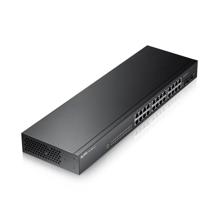 Комутатор ZyXEL GS1900-24 v2, 24-port GbE L2 Smart Switch, rackmount, fanless - GS1900-24-EU0102F