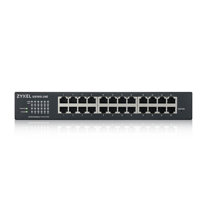 Комутатор ZyXEL GS1915-24E, 24-port GbE Smart hybrid mode Switch, standalone or NebulaFlex Cloud, rackmount, fanless - GS1915-24E-EU0101F