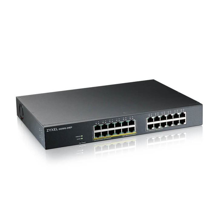 Комутатор ZyXEL GS1915-24E, 24-port GbE Smart hybrid mode Switch, standalone or NebulaFlex Cloud, rackmount, fanless - GS1915-24E-EU0101F