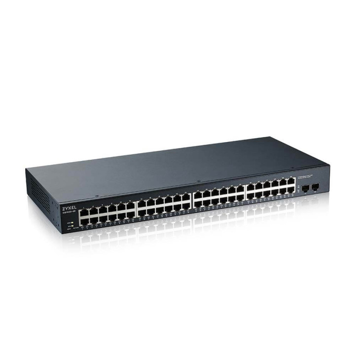 Комутатор ZyXEL GS1900-48 v2, 48-port GbE L2 Smart Switch, rackmount - GS1900-48-EU0102F