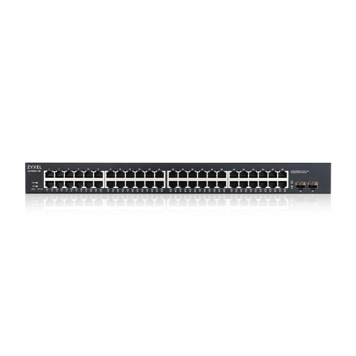 Комутатор ZyXEL GS1900-48 v2, 48-port GbE L2 Smart Switch, rackmount - GS1900-48-EU0102F