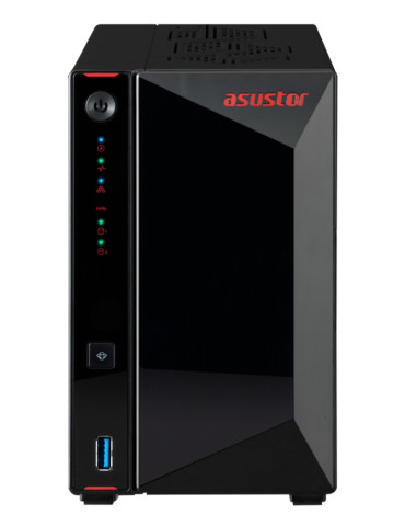 Мрежови сториджи Asustor Nimbustor AS5402T, 2 Bay NAS, Quad-Core 2.0GHz CPU, Dual 2.5GbE Ports, 4GB SO-DIMM DDR4 (Max. 16GB), Four M.2 SSD Slots (Diskless), 3x USB 3.2 Gen 1 Type A, Black