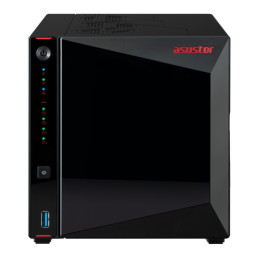 Мрежови сториджи Asustor Nimbustor AS5404T, 4 Bay NAS, Quad-Core 2.0GHz CPU, Dual 2.5GbE Ports, 4GB SO-DIMM DDR4 (Max. 16GB), Four M.2 SSD Slots (Diskless), 3x USB 3.2 Gen 1 Type A, Black