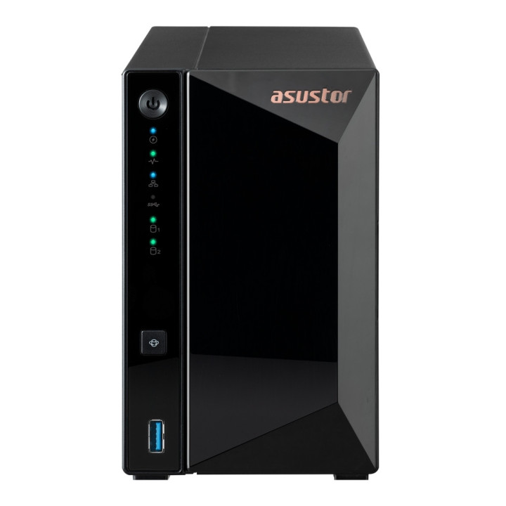 Мрежови сториджи Asustor AS3302T_V2, 2 bay NAS, Realtek RTD1619B, Quad-Core, 1.7GHz (not ex.), 2.5GbE x1, USB3.2 Gen1 x3, WOW (Wake on WAN)
