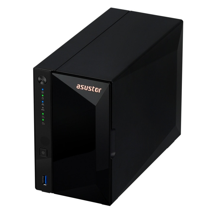Мрежови сториджи Asustor AS3302T_V2, 2 bay NAS, Realtek RTD1619B, Quad-Core, 1.7GHz (not ex.), 2.5GbE x1, USB3.2 Gen1 x3, WOW (Wake on WAN)
