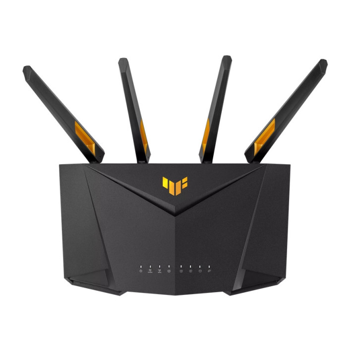 Рутер Asus Gaming Wireless Router, TUF Gaming AX3000 V2, AX3000, Dual-Band, Quad-Core 1.7GHz CPU, 256MB/512MB Flash/RAM, 2.5G port, AiProtection Pro, AiMesh, Black - 90IG0790-MO3B00