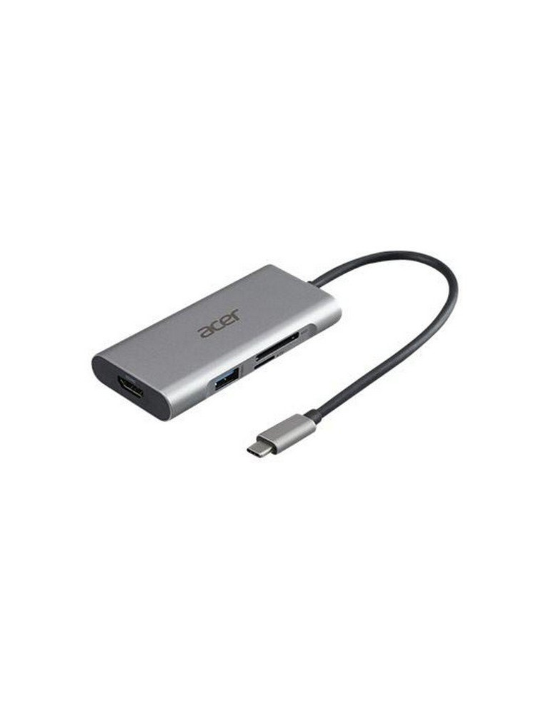 Докинг станция Acer 7in1 Type C dongle: 1 x HDMI, 3 x USB3.2, 1 x SD/TF, 1 x PD, Up to 5Gbps Data transmission speed - HP.DSCAB.018