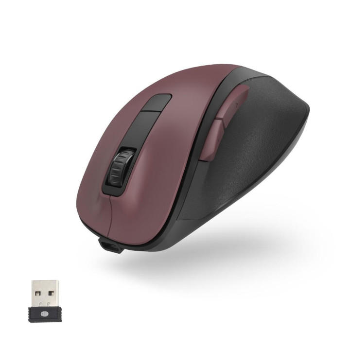 Безжична безшумна мишка HAMA MW-500 Recharge , бордо, 6 бутонна  - HAMA-173033