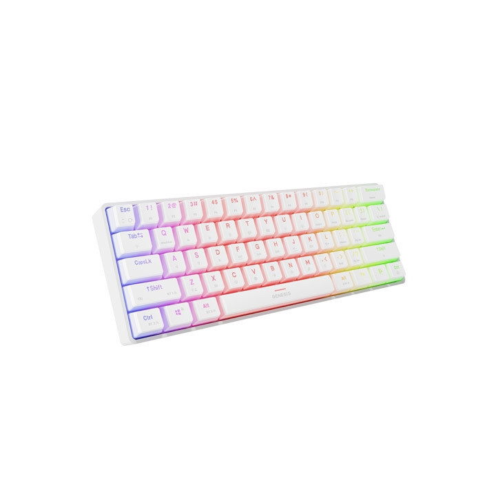 Безжична механична геймърска клавиатура Genesis Thor 660 G2 Wireless RGB Backlight WHITE GATERON RED - NKG-1917