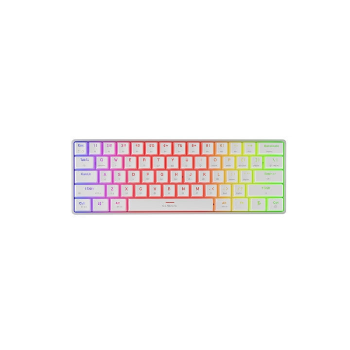 Безжична механична геймърска клавиатура Genesis Thor 660 G2 Wireless RGB Backlight WHITE GATERON RED - NKG-1917