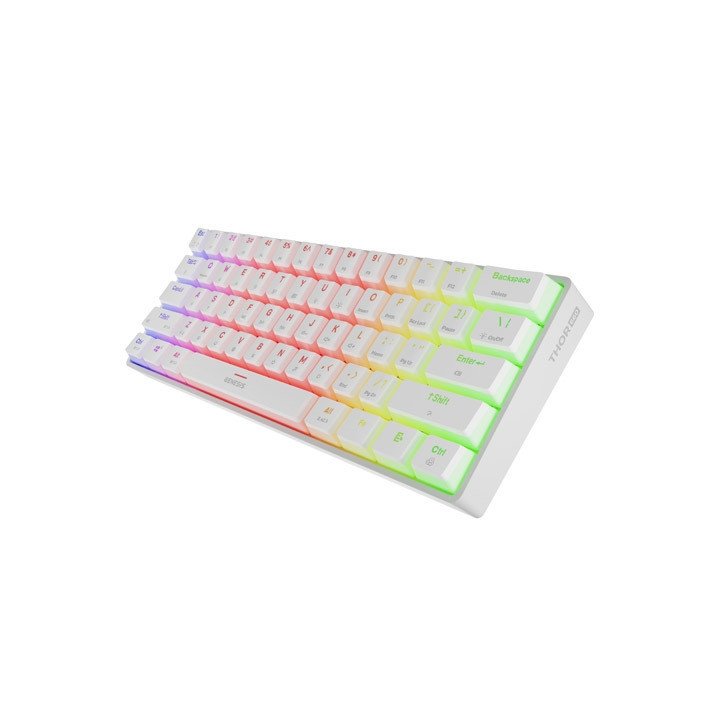 Безжична механична геймърска клавиатура Genesis Thor 660 G2 Wireless RGB Backlight WHITE GATERON RED - NKG-1917