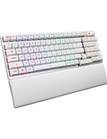 Безжична механична геймърска клавиатура Asus ROG Strix Scope II 96, PBT Keycaps, RGB-White - 90MP037A-BKUA30
