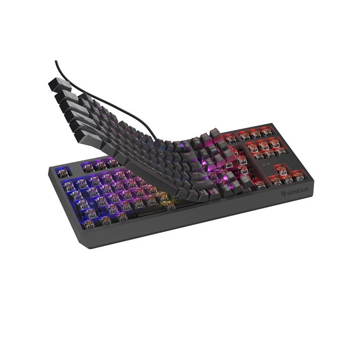 Механична геймърска клавиатура Genesis Thor 230 TKL US RGB Mechanical Outemu Brown Black Hot Swap - NKG-2079
