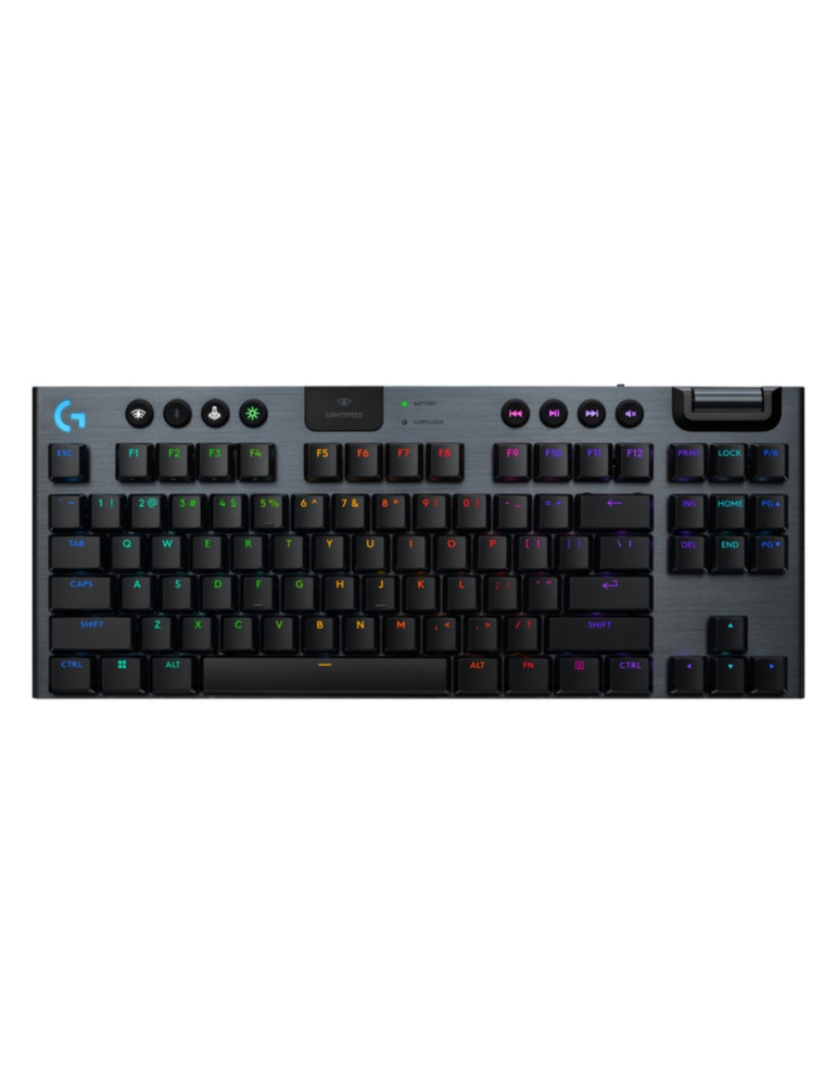 Безжична механична геймърска клавиатура Logitech G915 X LIGHTSPEED TKL, Clicky, BLACK, US INT'L, EMEA28i-935 - 920-012747