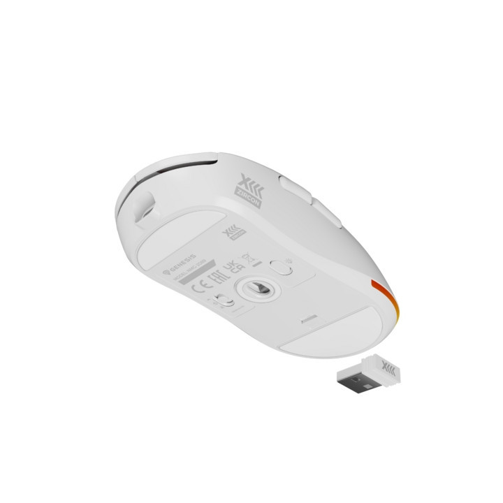 Безжична геймърска мишка Genesis Zircon XIII Custom Wireless 26000 DPI White - NMG-2090