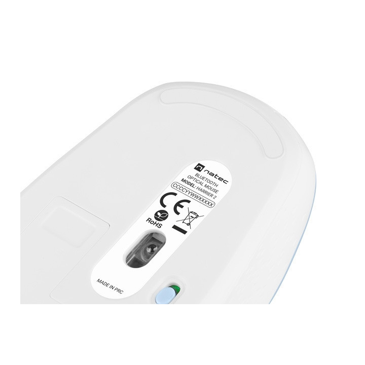Bluetooth геймърска мишка Natec Genesis Harrier 2, 1600 DPI Bluetooth 5.1 White-Blue - NMY-1963