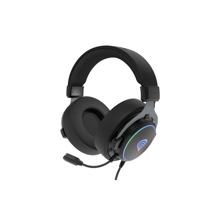 Геймърски слушалки Natec Genesis Neon 764 with microphone, RGB illumination, USB, Black - NSG-2169