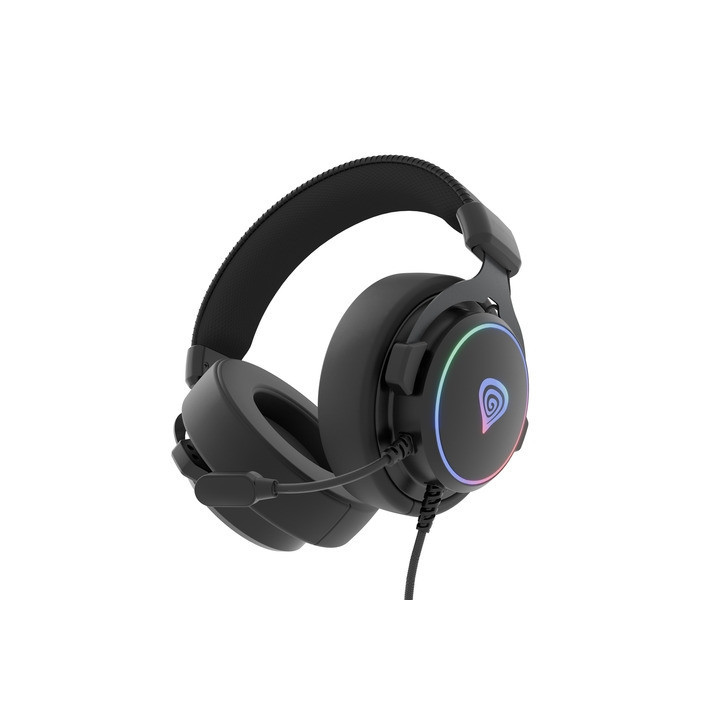 Геймърски слушалки Natec Genesis Neon 764 with microphone, RGB illumination, USB, Black - NSG-2169