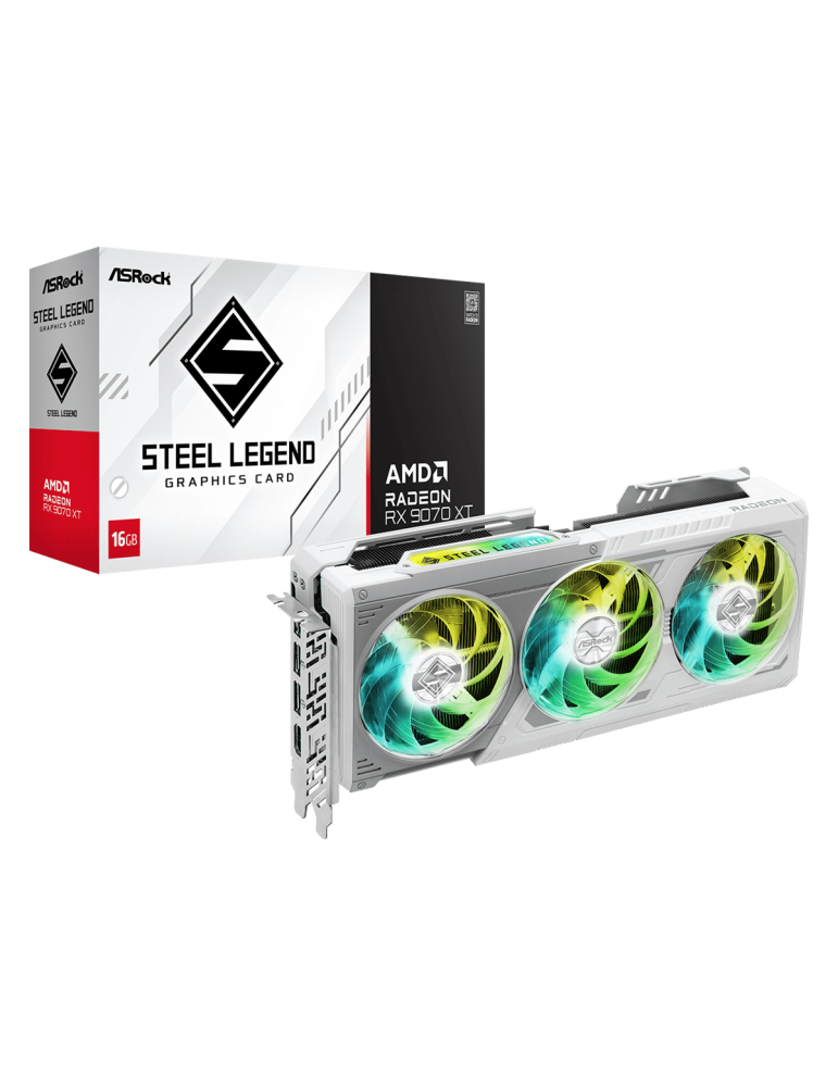 Видео карта ASRock Radeon RX 9070 XT STEEL LEGEND 16GB GDDR6 - RX9070XT SL 16G